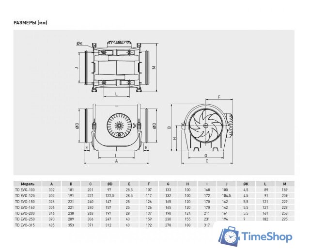 Осевой вентилятор Soler&Palau TD EVO-315 - Изображение №7 — Интернет-магазин Time-Shop