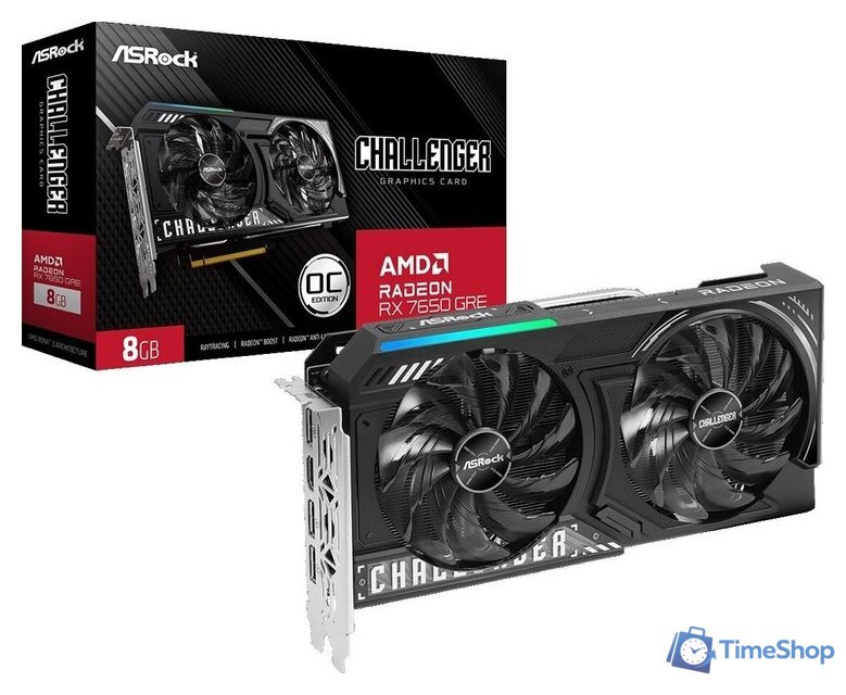 Видеокарта ASRock Radeon RX 7650 GRE Challenger 8GB OC RX7650GRE CL 8GO - Изображение №6 — Интернет-магазин Time-Shop