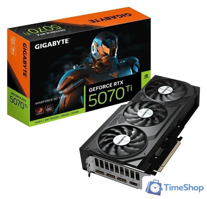 Видеокарта Gigabyte GeForce RTX 5070 Ti Windforce OC V2 16G GV-N507TWF3OCV2-16GD - Изображение №10 — Интернет-магазин Time-Shop