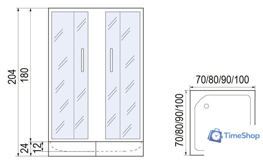 Душевой уголок Мономах 80/180 МЗ BL - Изображение №6 — Интернет-магазин Time-Shop
