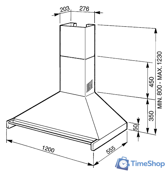 Кухонная вытяжка Smeg KD120HXE - Изображение №3 — Интернет-магазин Time-Shop