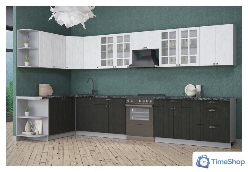 Готовая кухня Интерлиния Берес 1.7x2.4 правая (дуб английский/дуб полярный/кастилло темный) - Изображение №4 — Интернет-магазин Time-Shop