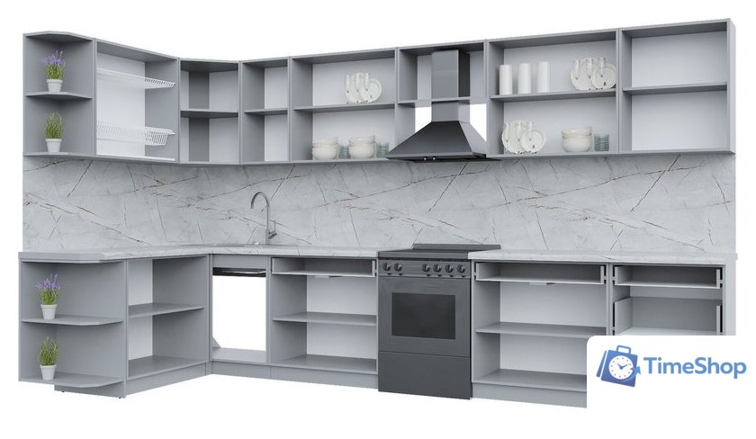 Готовая кухня Интерлиния Берес 1.7x2.4 правая (дуб английский/дуб полярный/кастилло темный) - Изображение №3 — Интернет-магазин Time-Shop