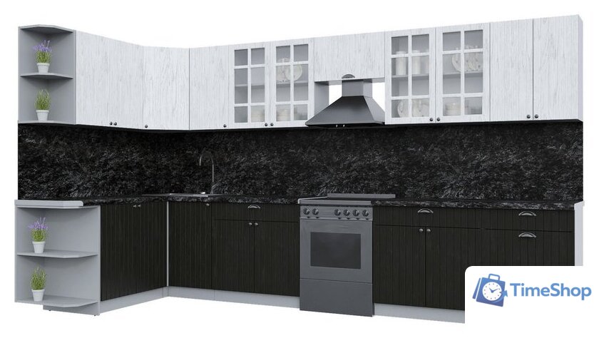 Готовая кухня Интерлиния Берес 1.7x2.4 правая (дуб английский/дуб полярный/кастилло темный) - Изображение №1 — Интернет-магазин Time-Shop