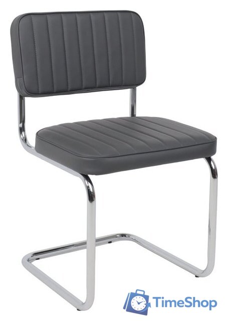 Офисный стул AksHome Славия Люкс Pegaso (темно-серая экокожа/хром) - Изображение №1 — Интернет-магазин Time-Shop