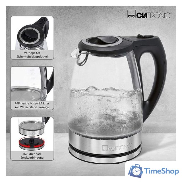 Электрический чайник Clatronic WKS 3744 G - Изображение №2 — Интернет-магазин Time-Shop