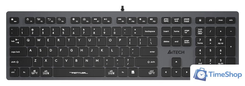 Клавиатура A4Tech Fstyler FX50 (серый) - Изображение №1 — Интернет-магазин Time-Shop