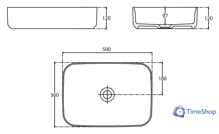 Умывальник Allen Brau Fantasy 50 4.11021.PT петроль - Изображение №7 — Интернет-магазин Time-Shop