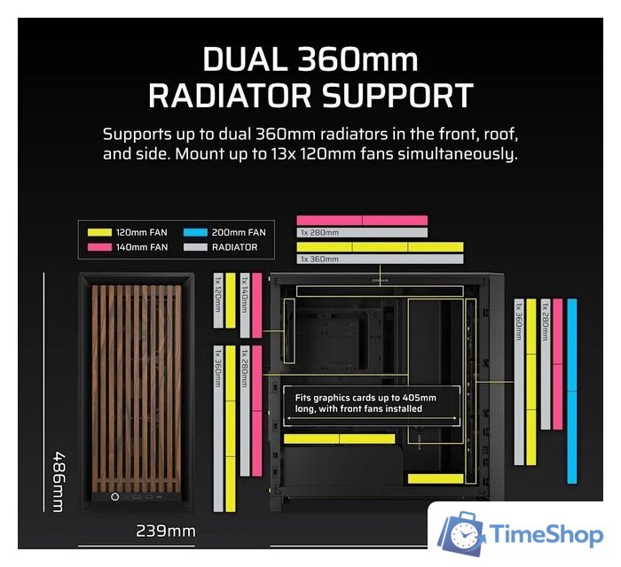 Корпус Corsair Frame 4000D Wood RS CC-9011340-WW - Изображение №8 — Интернет-магазин Time-Shop