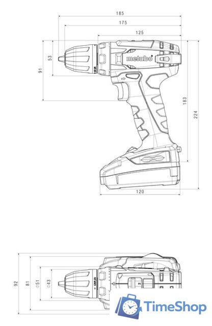 Дрель-шуруповерт Metabo BS 14.4 602206550 (с 2-мя АКБ, кейс) - Изображение №2 — Интернет-магазин Time-Shop