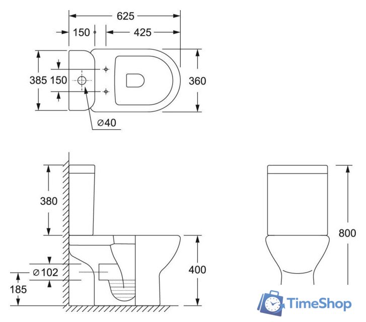 Унитаз напольный Lauter W224 2110224 + гигиенический душ Rainix 21LT7712BM (горизонтальный выпуск) - Изображение №29 — Интернет-магазин Time-Shop