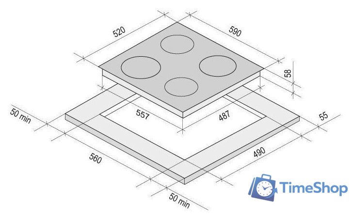 Варочная панель Krona Vento 60 BL - Изображение №2 — Интернет-магазин Time-Shop