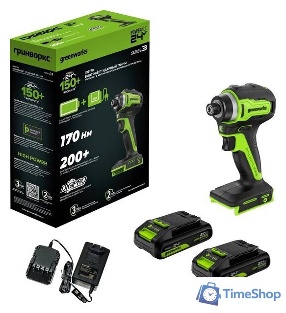 Винтоверт Greenworks ID3170 3804907CUC (с 2-мя АКБ) - Изображение №1 — Интернет-магазин Time-Shop