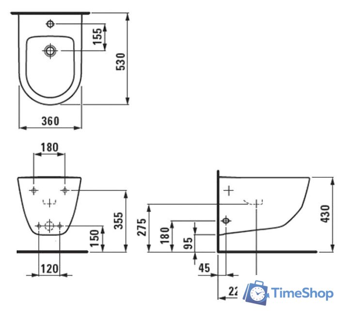 Биде Laufen Pro [8309520003021] - Изображение №3 — Интернет-магазин Time-Shop