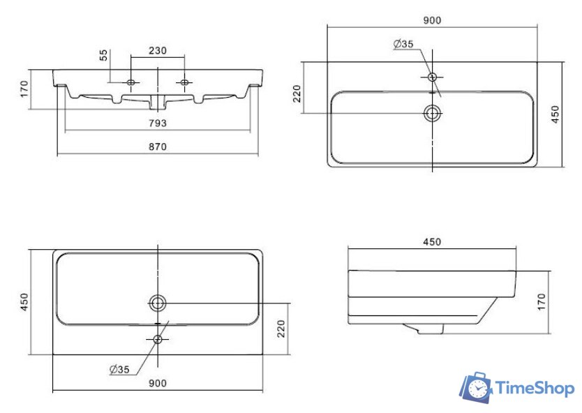  Акватон Тумба с умывальником Сканди 90 1A251901SD010+1WH501629 - Изображение №8 — Интернет-магазин Time-Shop
