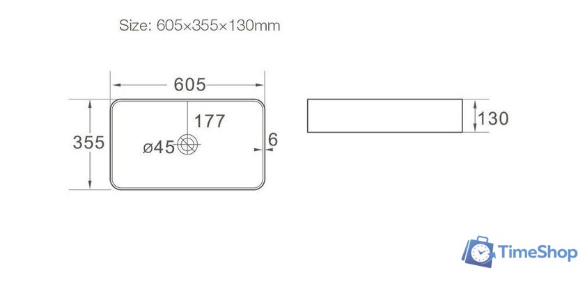 Умывальник SantiLine SL-1008 - Изображение №2 — Интернет-магазин Time-Shop