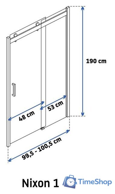 Душевая дверь Rea Nixon-2 100 - Изображение №6 — Интернет-магазин Time-Shop