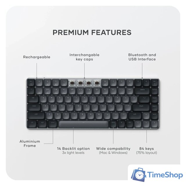 Клавиатура Satechi SM1 Slim (темно-серый) - Изображение №3 — Интернет-магазин Time-Shop