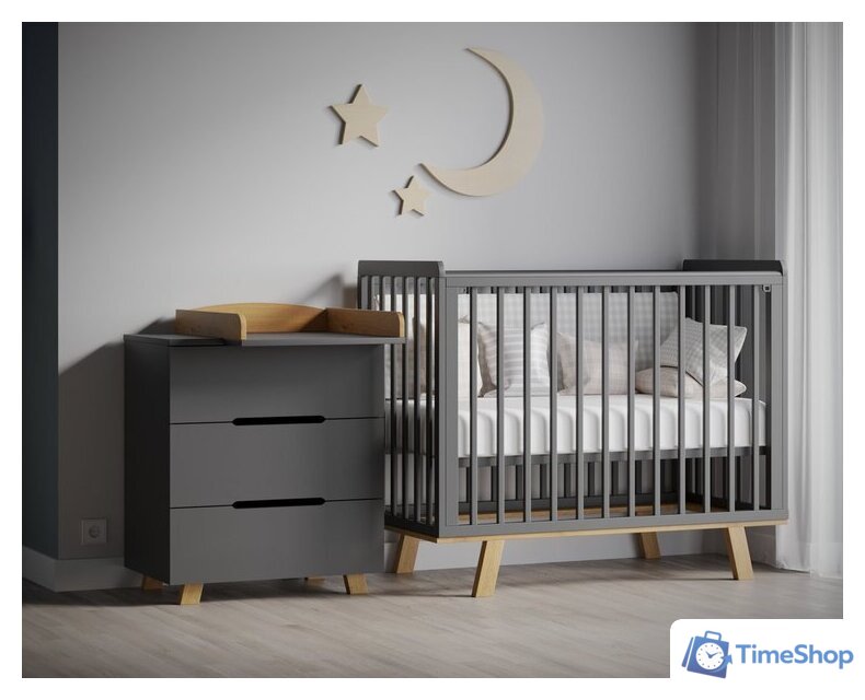 Детский комод Incanto Anniken LUX 800/3 PK-0087/9 (графит/бук) - Изображение №6 — Интернет-магазин Time-Shop