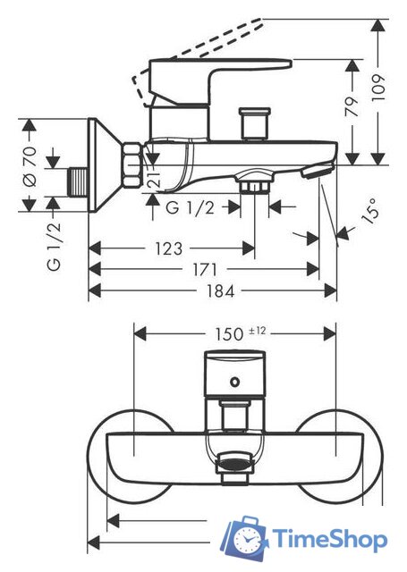 Смеситель Hansgrohe Vernis 71440000 - Изображение №3 — Интернет-магазин Time-Shop