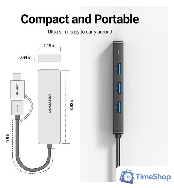 USB-хаб Vention CHTBB - Изображение №6 — Интернет-магазин Time-Shop