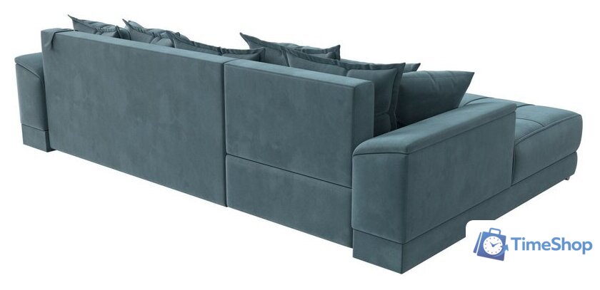 Угловой диван Лига диванов НордСтар левый 121106L (велюр бирюзовый/подушки велюр бирюзовый) - Изображение №8 — Интернет-магазин Time-Shop