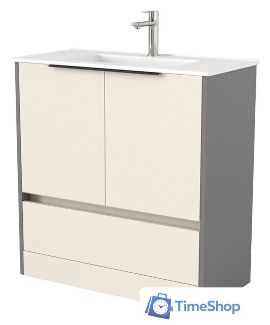  Дабер Тумба под умывальник 017 WeltWasser Deilbach 7517-80 Т17.8W.0.19Ч (бежевый/серый/ручка черная) - Изображение №1 — Интернет-магазин Time-Shop