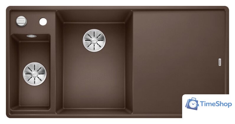 Кухонная мойка Blanco Axia III 6 S-F (разделочная доска из стекла, кофе) 524674 - Изображение №1 — Интернет-магазин Time-Shop