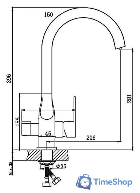 Смеситель Haiba HB76533-3 (серый) - Изображение №2 — Интернет-магазин Time-Shop