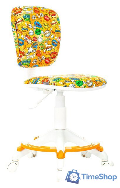 Компьютерное кресло Бюрократ CH-W204/F (пластик белый/оранжевый бэнг) - Изображение №1 — Интернет-магазин Time-Shop