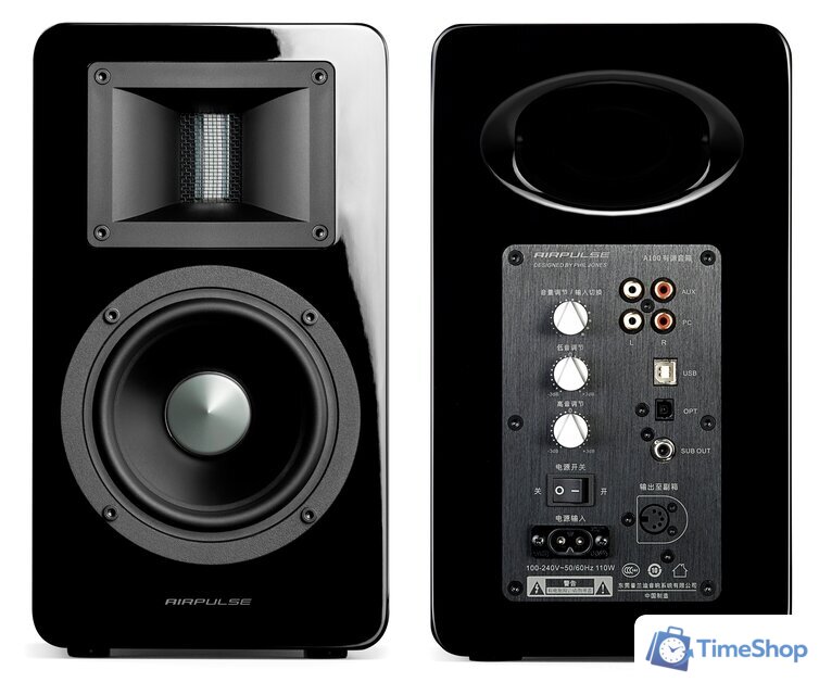 Полочная акустика Airpulse A100 (черный) - Изображение №3 — Интернет-магазин Time-Shop