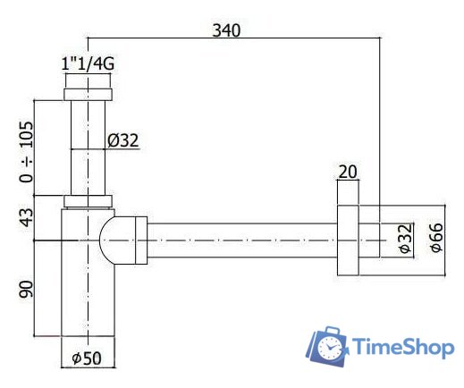 Сифон Paffoni Light ZACC240CR - Изображение №2 — Интернет-магазин Time-Shop