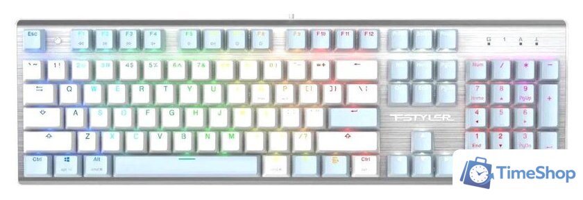 Клавиатура A4Tech Fstyler FS100 Neon (серебристый/голубой) - Изображение №1 — Интернет-магазин Time-Shop