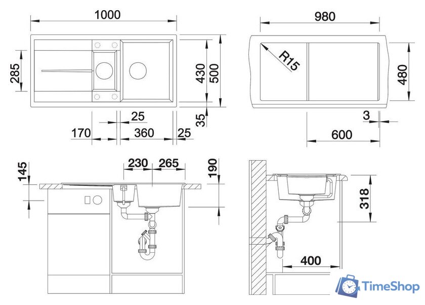Кухонная мойка Blanco 6 S 517355 - Изображение №2 — Интернет-магазин Time-Shop