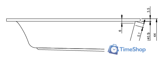 Ванна Riho Miami 180x80 (без ножек) - Изображение №3 — Интернет-магазин Time-Shop