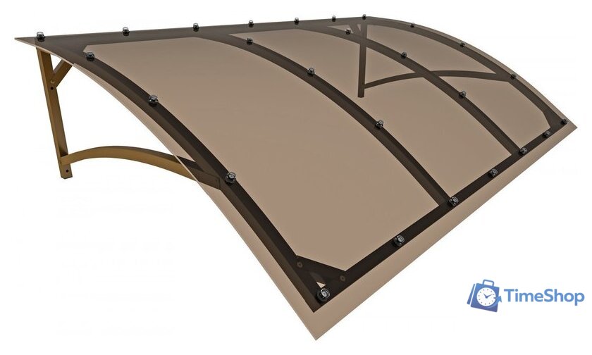 Козырек Импласт Скат Полимер 1500х950 Тонированный (с сотовым поликарбонатом 6мм) - Изображение №1 — Интернет-магазин Time-Shop