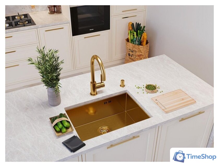 Кухонная мойка Emar EMB-123 PVD Nano Golden - Изображение №2 — Интернет-магазин Time-Shop
