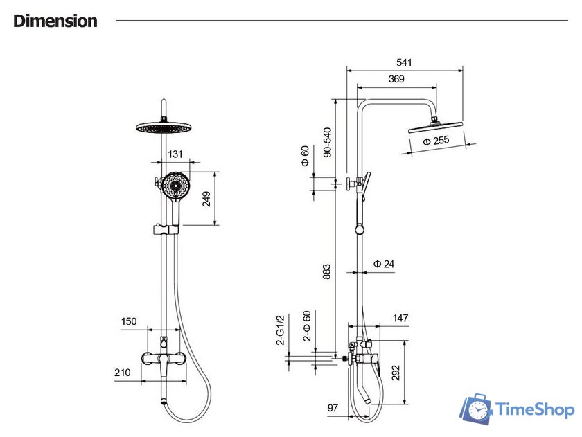 Душевая система  Aquatek Lugano AQ2740CR - Изображение №15 — Интернет-магазин Time-Shop