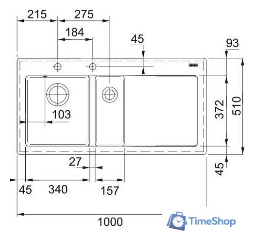 Кухонная мойка Franke Mythos MTK 651-100 124.0442.535 (матовый антрацит) - Изображение №2 — Интернет-магазин Time-Shop