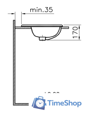 Умывальник Vitra S20 55x45 [5465B003-0001] - Изображение №4 — Интернет-магазин Time-Shop