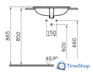 Умывальник Vitra S20 55x45 [5465B003-0001] - Изображение №3 — Интернет-магазин Time-Shop