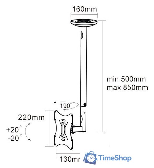 Кронштейн для телевизора Arm Media LCD-1000 (черный) - Изображение №3 — Интернет-магазин Time-Shop