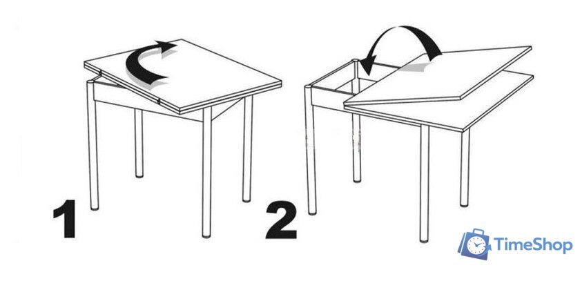 Кухонный стол СВД Юнио 80x60-120 012.Д1.Х (бодега) - Изображение №3 — Интернет-магазин Time-Shop