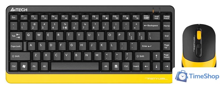Офисный набор A4Tech Fstyler FG1110 (черный/желтый) - Изображение №1 — Интернет-магазин Time-Shop
