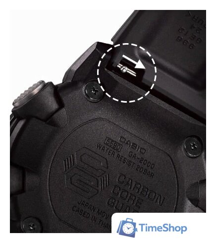 Наручные часы Casio G-Shock GA-2000-1A9 - Изображение №5 — Интернет-магазин Time-Shop