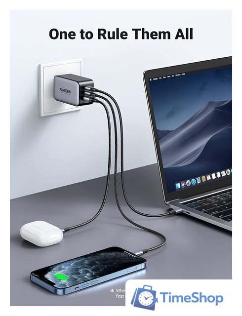 Сетевое зарядное Ugreen CD244 10335 (черный) - Изображение №5 — Интернет-магазин Time-Shop