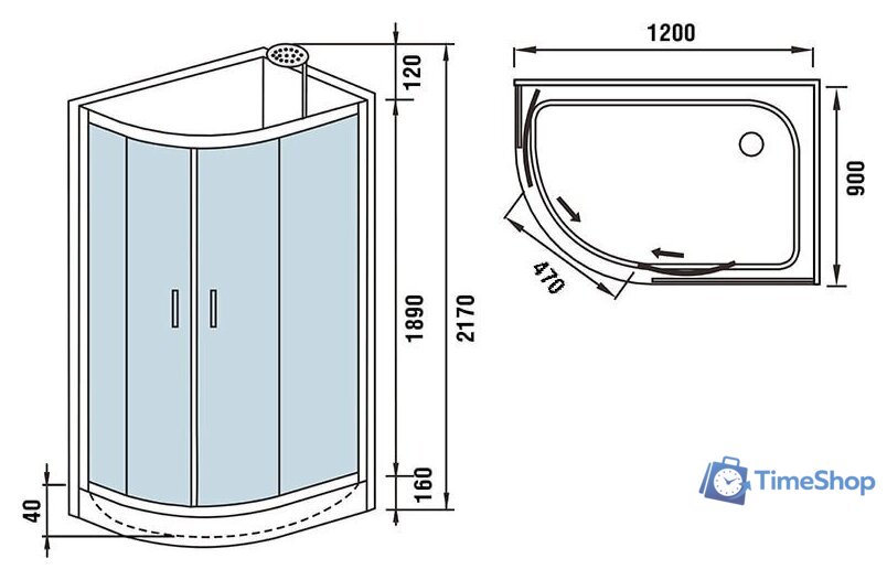 Душевая кабина WeltWasser WW500 Werra 1201 R - Изображение №11 — Интернет-магазин Time-Shop