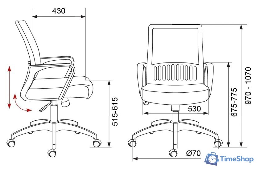 Офисное кресло Бюрократ MC-201/TW-11 (черный) - Изображение №6 — Интернет-магазин Time-Shop