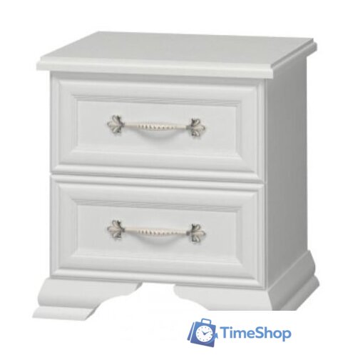 Тумба Bravo Мебель Грация 2ящ (белый-белый) - Изображение №1 — Интернет-магазин Time-Shop