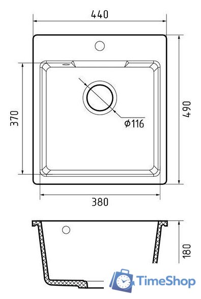 Кухонная мойка GranFest Urban GF-UR-644 (темно-серый) - Изображение №5 — Интернет-магазин Time-Shop